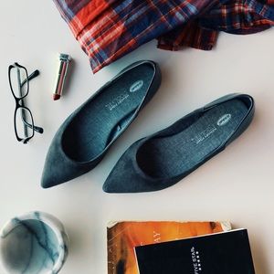 Dr. Scholl’s ‘Sidney’ Suede Patent Pointy Toe Flat